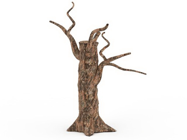 Dead tree stump 3d rendering