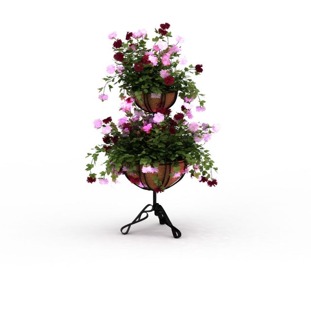 Flower Stand With Pots 3d Model Cadnav