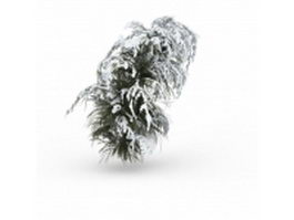 Winter pine tree with snow 3d model preview