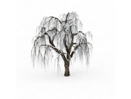 Snow covered tree 3d model preview