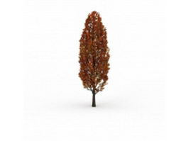Red cypress tree 3d model preview