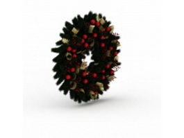 Christmas wreath 3d model preview