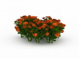 Orange and yellow flower plant 3d model preview
