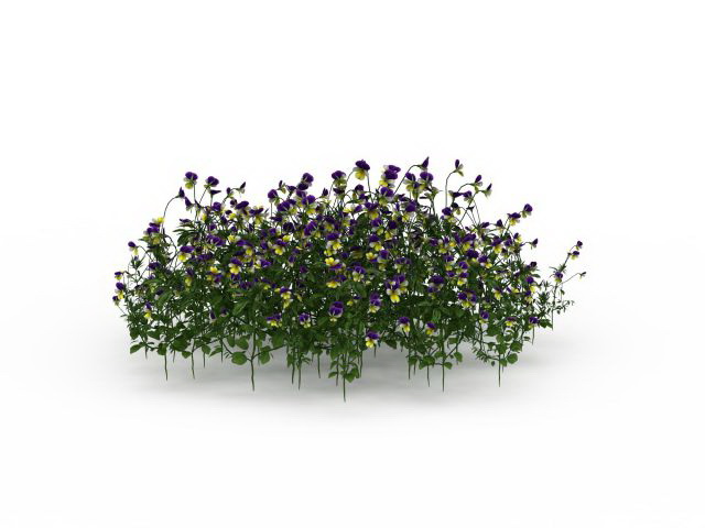 Flower bed plants 3d rendering