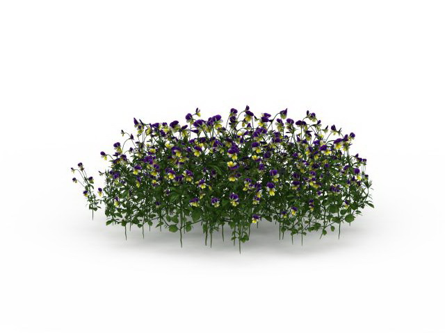 Flower bed plants 3d rendering