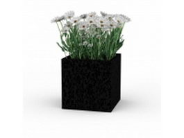 Modern outdoor planter 3d model preview
