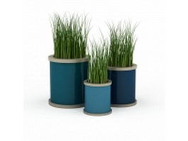 Decorative outdoor planters 3d model preview