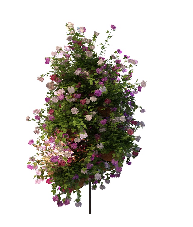 Outdoor flower pot stand 3d rendering