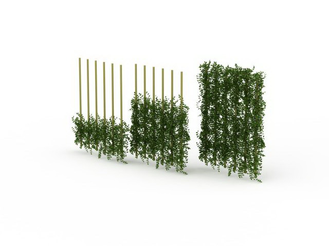 Green wall fencing 3d rendering