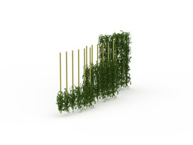 Green wall fencing 3d rendering