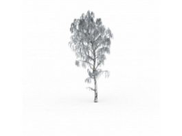 Snow tree weeping willow 3d model preview