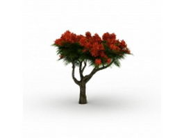 Pine tree with flower 3d model preview