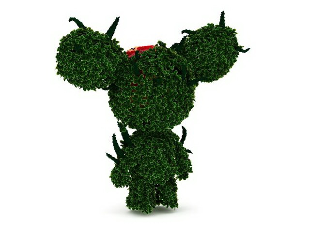 Topiary figure 3d rendering
