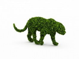 Topiary lion 3d model preview