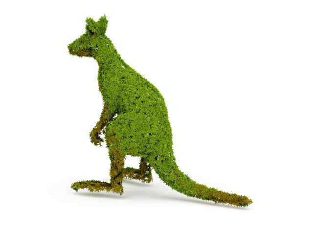 Topiary kangaroo for the yard 3d rendering