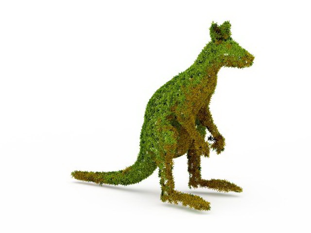 Topiary kangaroo for the yard 3d rendering