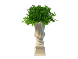 Tall garden planter and urn 3d model preview