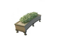 Curved planter box 3d model preview