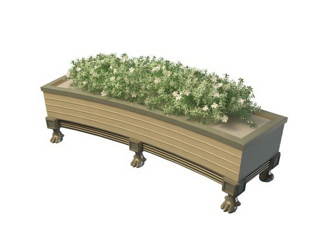 Curved planter box 3d rendering