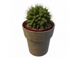 Ball cactus planter pot 3d model preview