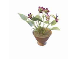 Potted plant flowers 3d model preview