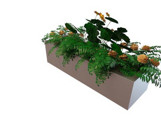 Large garden planter bed 3d rendering