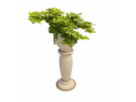 Roman urn garden planter 3d model preview