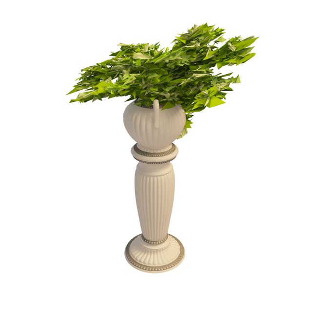 Roman urn garden planter 3d rendering