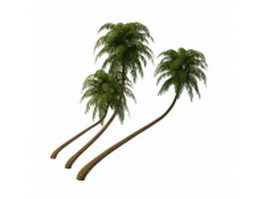 Coconut palm trees 3d model preview