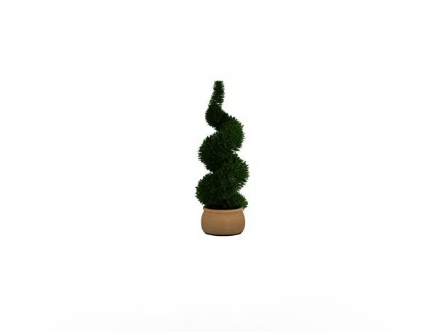 Topiary potted plants 3d rendering