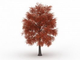 Red coniferous tree 3d model preview