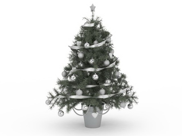 Elegant Christmas tree 3d rendering