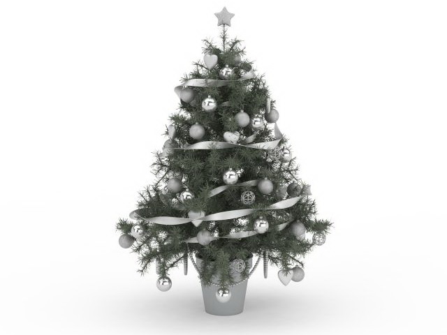 Elegant Christmas tree 3d rendering