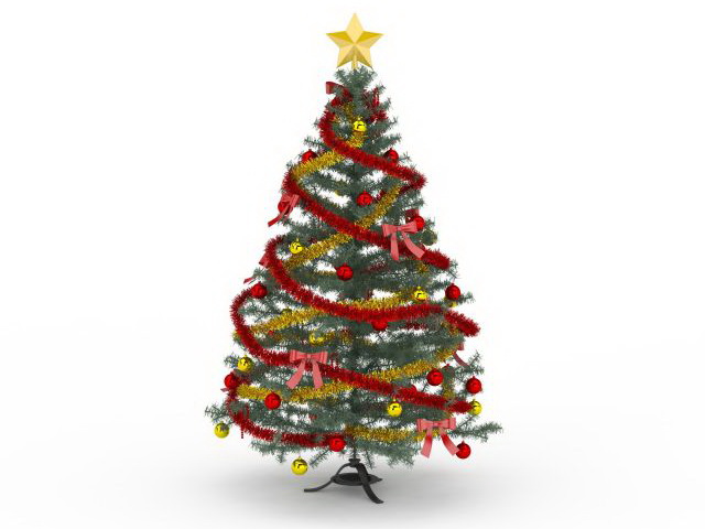 Victorian Christmas tree 3d rendering