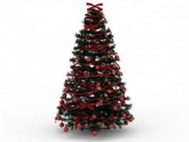 Red Christmas tree 3d model preview
