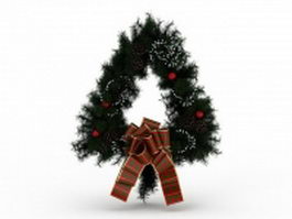 Triangle Christmas wreath 3d preview