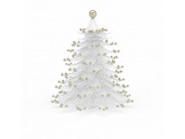 White Christmas tree 3d model preview