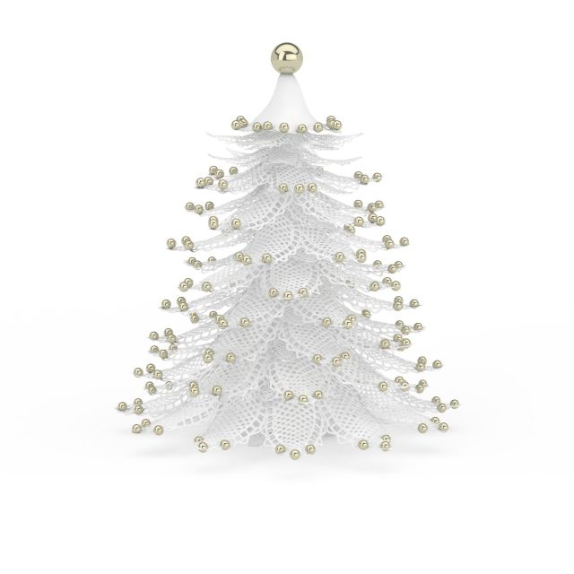 White Christmas tree 3d rendering