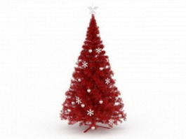 Red Christmas tree 3d preview