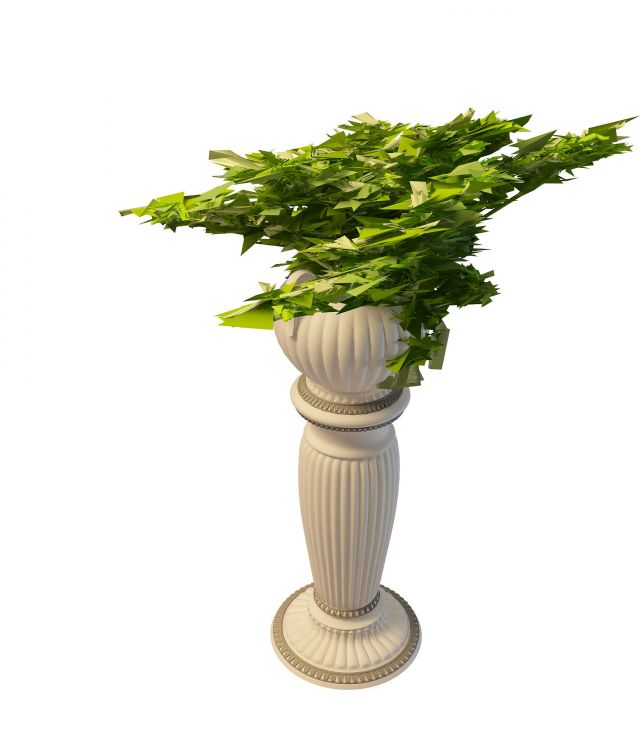 Decorative pedestal planter 3d rendering