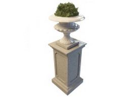 Urn planter with stand 3d preview