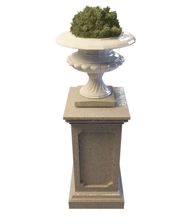 Urn planter with stand 3d rendering