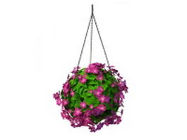 Hanging flowering plants 3d model preview