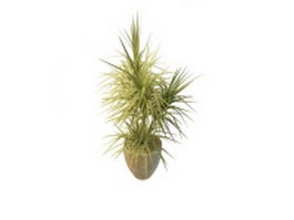 Grass-like potted plants 3d preview