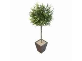 Potted artificial trees 3d model preview
