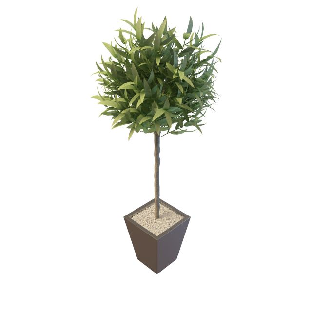 Potted artificial trees 3d rendering