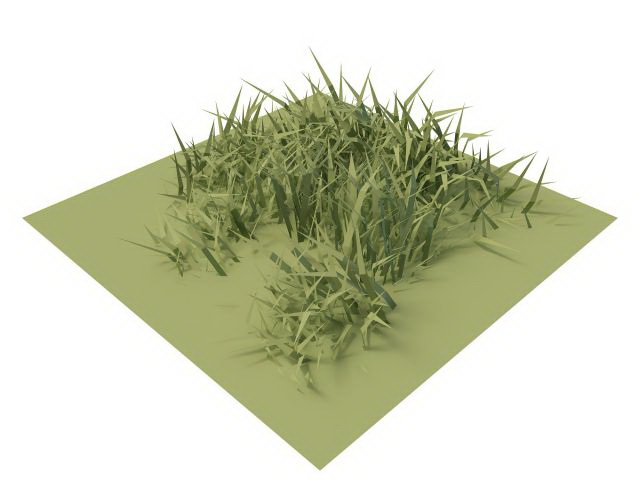Low poly grass 3d rendering