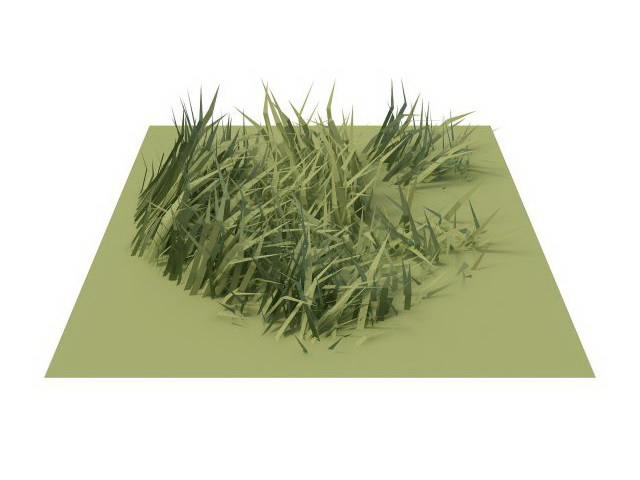 Low poly grass 3d rendering