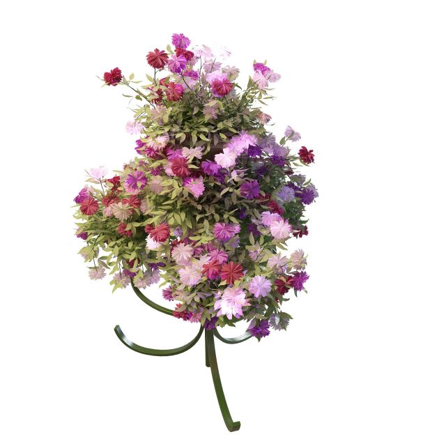 Flower pot arrangements 3d rendering