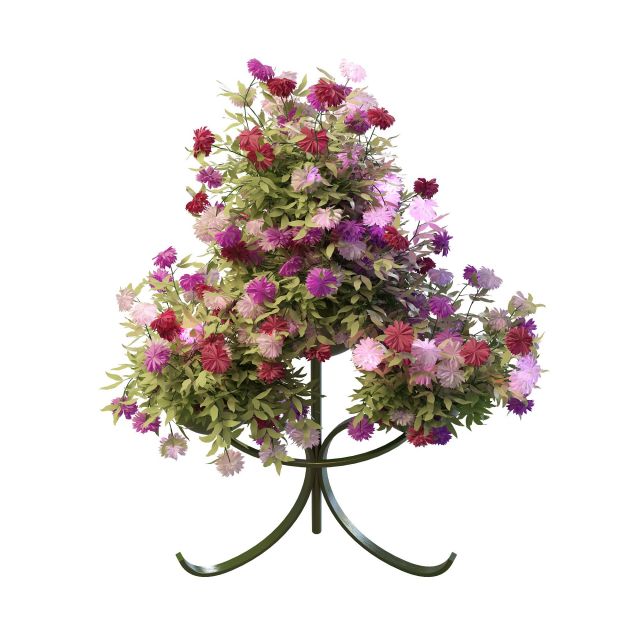 Flower pot arrangements 3d rendering